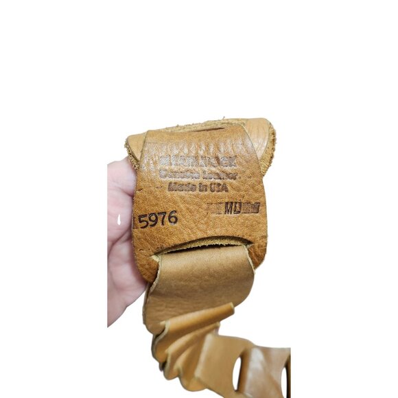 LeatheRock Custom Linked Leather Studded Rhinstone Belt Size M/L USA MSRP $245 - Picture 11 of 16